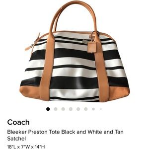 Coach Bleeker Preston Black and White Satchel